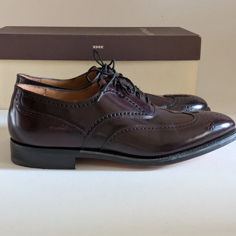 Johnston & Murphy J. Murphy Burgundy Leather Wingtip Oxford Shoes 20-41033 Size8